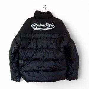 AlphaStyle - "Horner" Classic Black Puffer Down Jacket